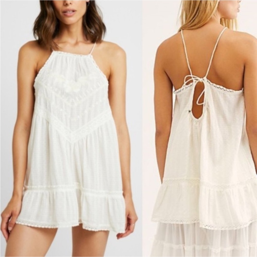 Free People Elisa Lace Tunic Top Size Small